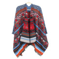 Fashion Store Kaschmir Strick Poncho Wraps Pashmina Frauen Winter Schal Gestreifte Quaste Pullover Warme Schal Schals für Damen